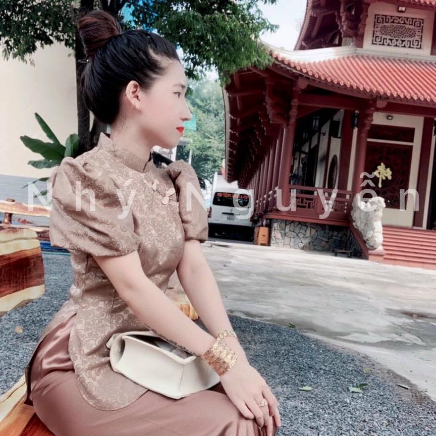 [ HÌNH KHÁCH] GẤM THƯỢNG HẠNG TAY PHỒNG MÀU XÁM GHI