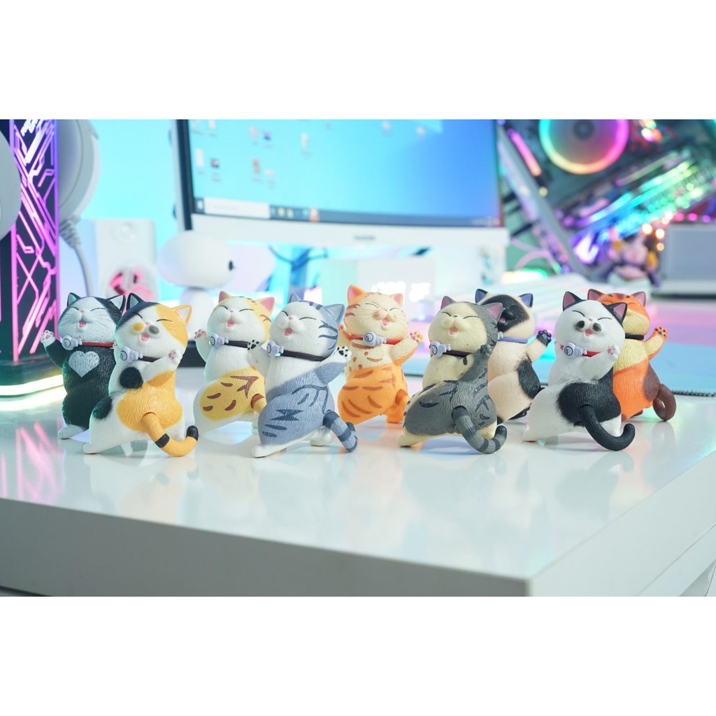 SET 9 MÔ HÌNH MÈO NHẢY MÚA KUTE 7CM