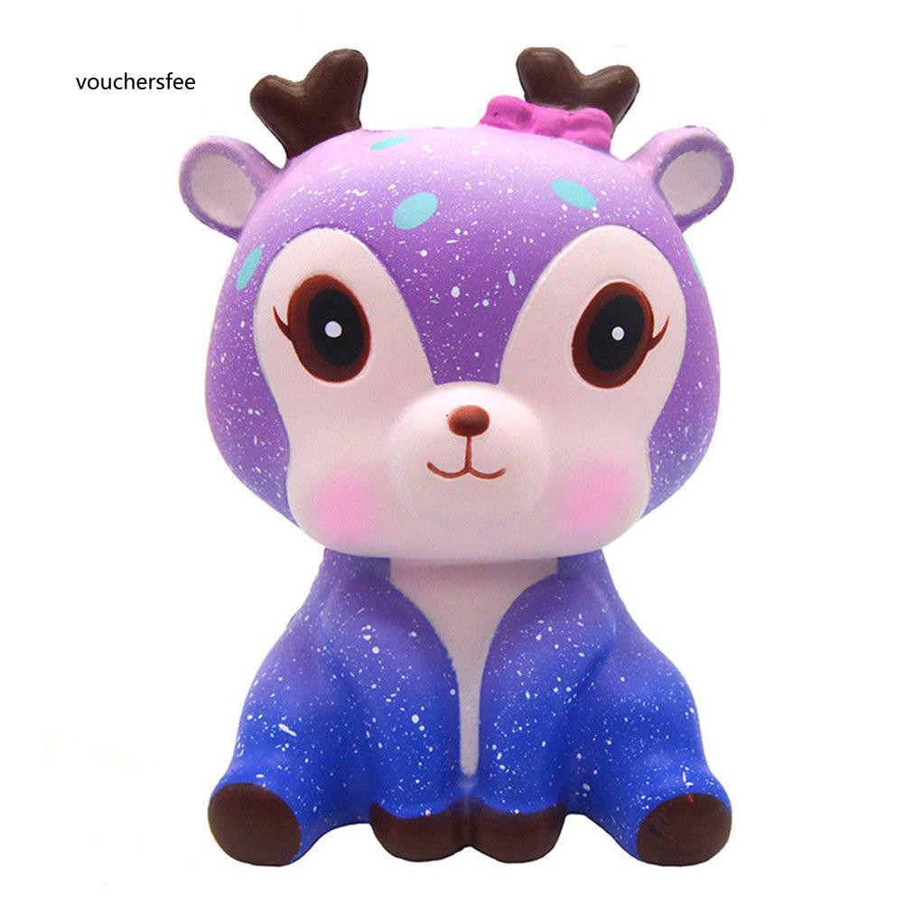 Galaxy Cute Deer Squishy Slow Rising Kids Adults Squeeze Toys Stress Reliever