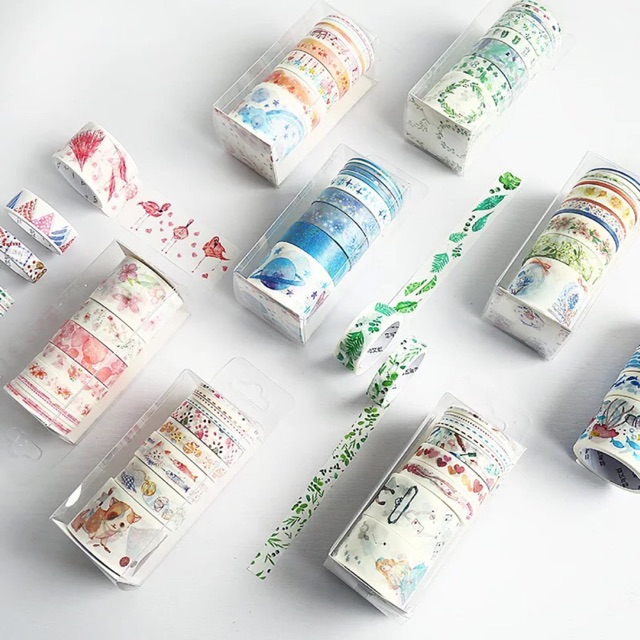 Hộp 9 cuộn washi tape