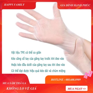 Găng tay dùng một lần TPE Chống nước dày dặn