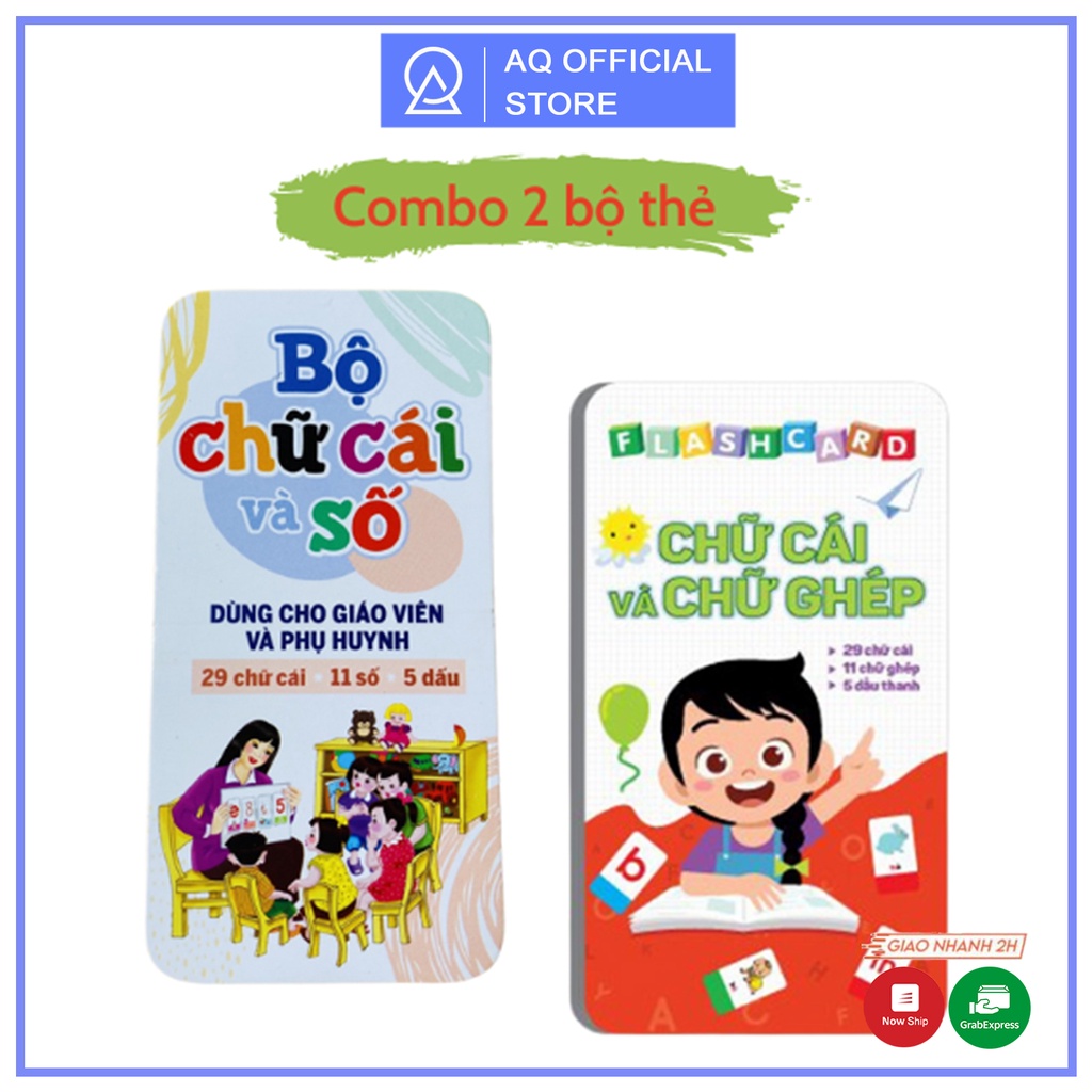 Bộ 42 Thẻ học chữ cá và số, 42 Chữ cái và chữ ghép giúp bé nhận biết chữ học tiếng việt nhanh hơn