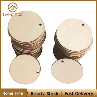 Set 50 Miếng Gỗ Trơn Hình Tròn Dùng Trang Trí Sổ Tay DIY