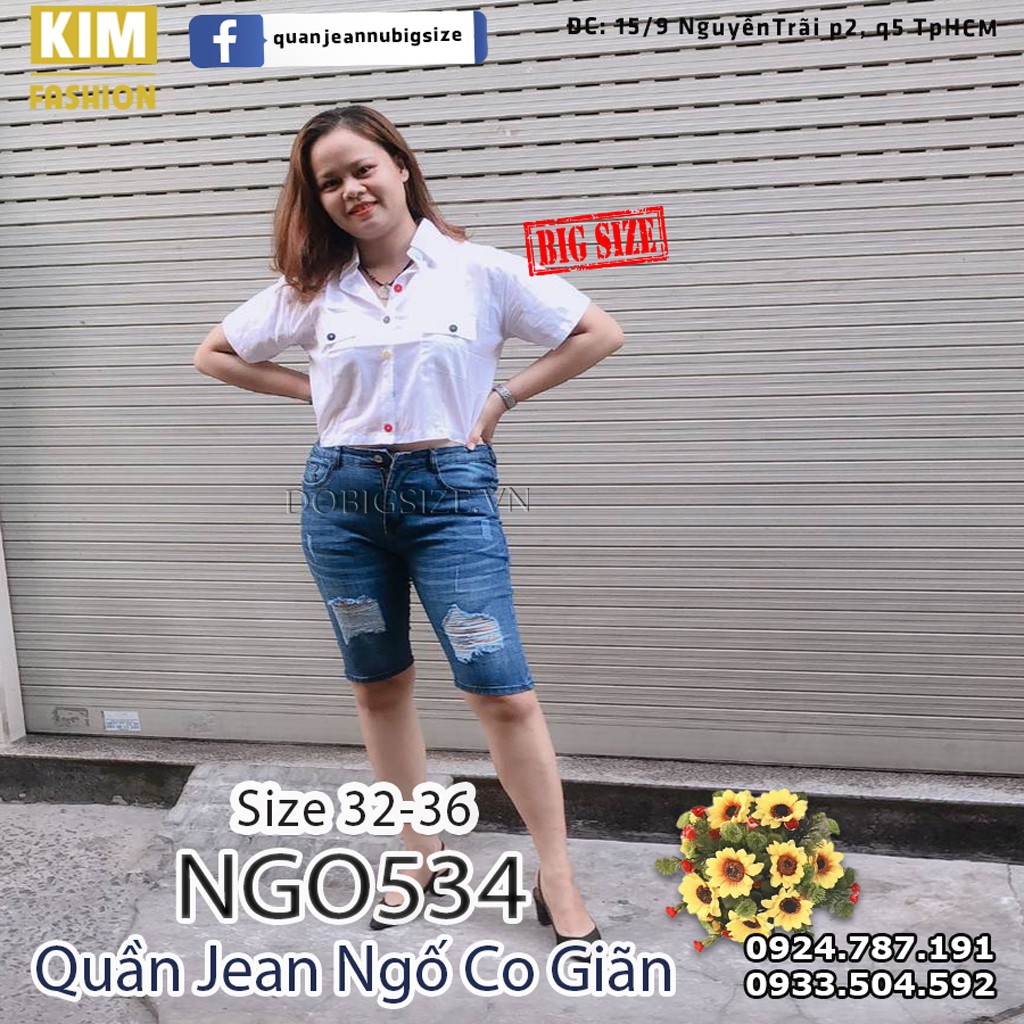 quần jeans ngố 7 tấc co giãn bigize NGD534