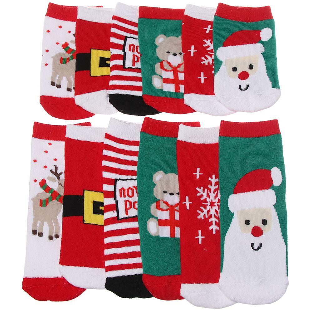 1 Đôi Tất Cotton Hoạ Tiết Giáng Sinh Ấm Áp MIHAN1