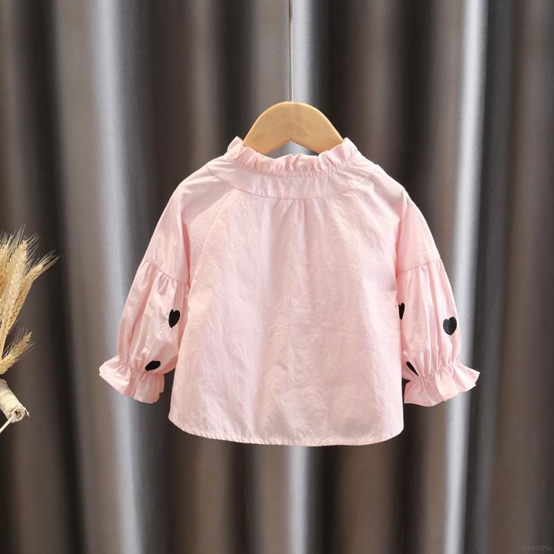 Áo Kiểu Hàn Quốc Tay Dài Thời Trang Mùa Thu Cho Bé Gái 1-6 Tuổi