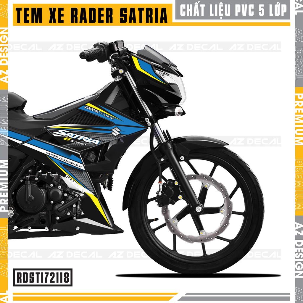 Tem Xe Suzuki Raider - Satria Mẫu F150 Chế | RDST172118 | Chất Liệu Decal PVC Chống Nước, Nhiều Màu