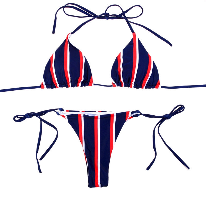Bộ đồ bơi nữ 2 mảnh thiết kế kẻ sọc thời trang | BigBuy360 - bigbuy360.vn