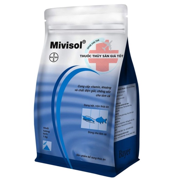 MIVISOL_CUNG CẤP VITAMIN, CHẤT ĐIỆN GIẢI GIÚP CHỐNG SỐC CHO TÔM CÁ