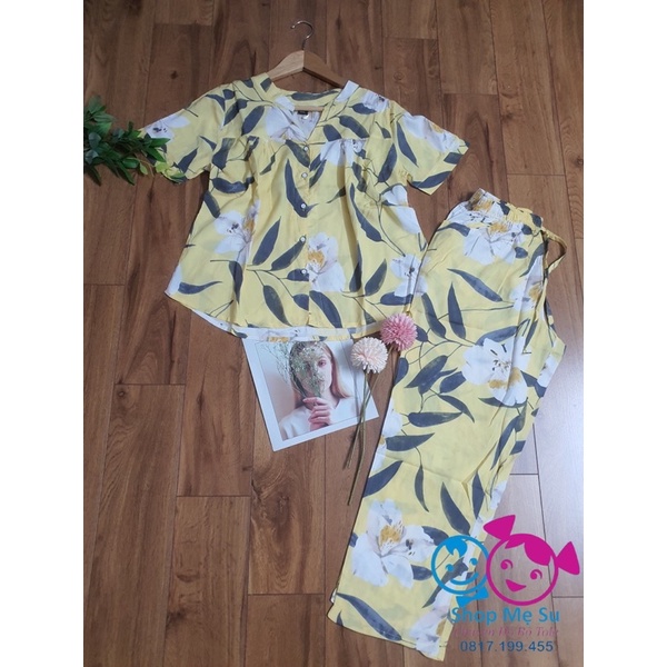 Bộ Tole Mẹ-Tay ngắn cổ trụ quần 8 tấc hàng VNXK F21