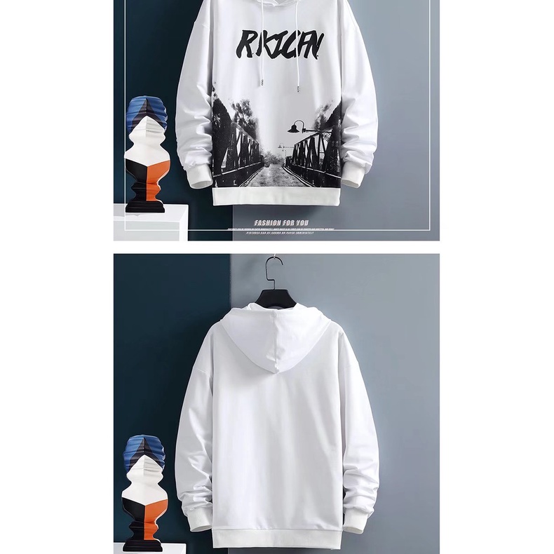 Áo Hoodie Dài Tay Dáng Rộng In Hình Thời Trang Mùa Thu Đông Dành Cho Nam