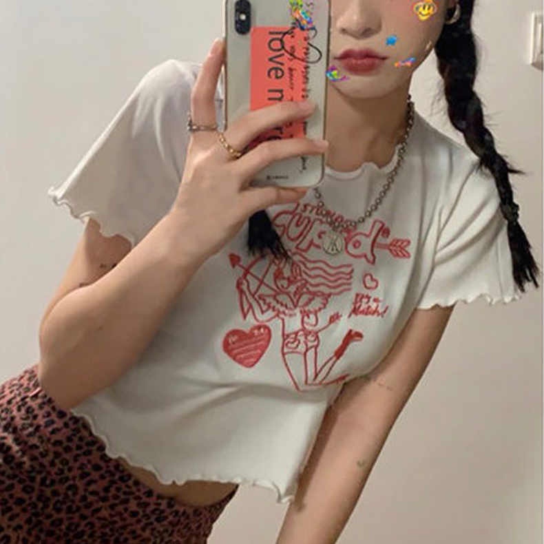 Áo thun ZHELIHANGFEI vải cotton ngắn tay thời trang mùa hè 2022 cho nữ