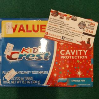 Hsd:2.2026.KEM ĐÁNH RĂNG KHẢ NĂNG KHÁNG KHUẨN CAO CHO BÉ  CREST CAVITY PROtECTION 130GR TỪ MỸ