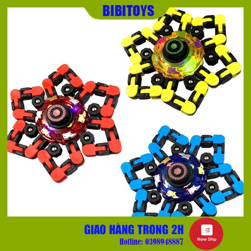 Con quay đồ chơi robot fidget spinner đầu ngón tay cơ khí dạng chuỗi biến hình , con quay hồi chuyển giải nén spinner