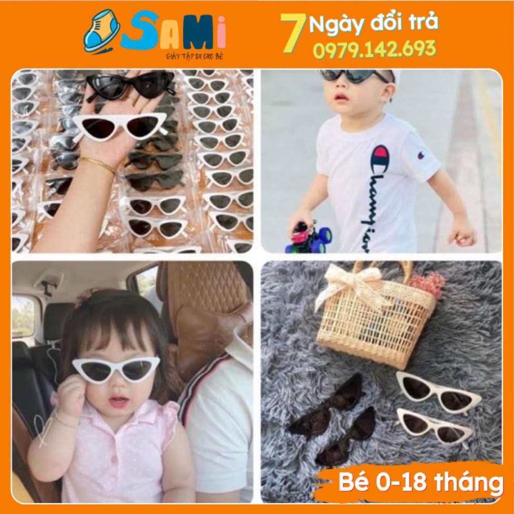 Kính mắt mèo cho bé - Kính đi nắng bé trai bé gái mùa hè cho bé 1-6 tuổi chống tia UV gọng dẻ0 K001