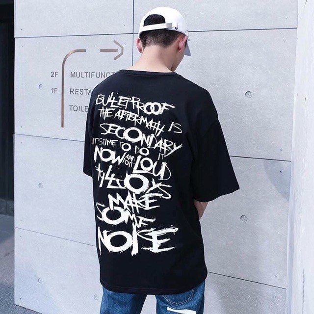 Áo thun unisex in chữ phing cách chuẩn hàng thái