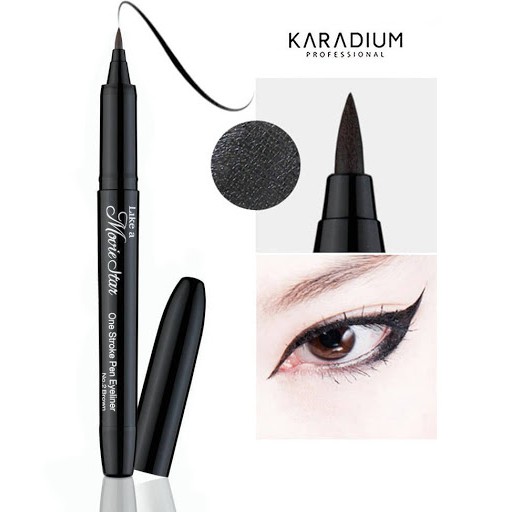 Kẻ mắt dạ siêu mảnh Karadium Waterproof Brush Liner Black chống nước  [CHUẨN HÀNG AUTH]   [FREE SHIP]