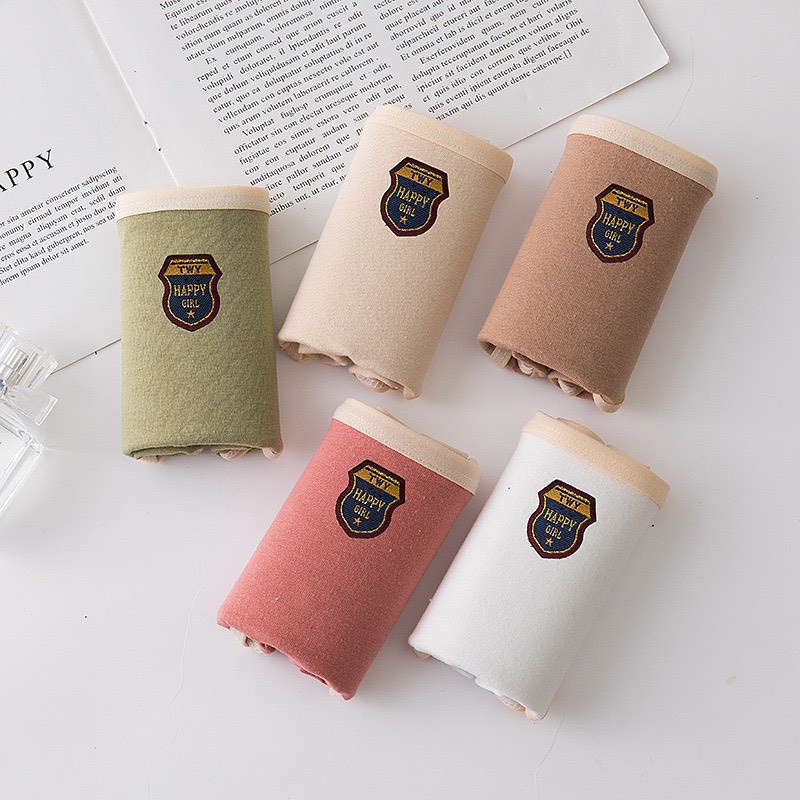 Quần Lót Nữ Cotton - Quần Lót Nữ dễ thương mềm mại tôn dáng chữ Happy girl DAN STORE MÃ 0741
