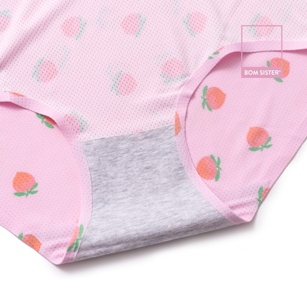 [Mã FAMALLT5 giảm 15% đơn 150k] Quần lót su đúc thông hơi ép viền hoa tiết trái cây lưng vừa BOM SISTER Q5877 | BigBuy360 - bigbuy360.vn