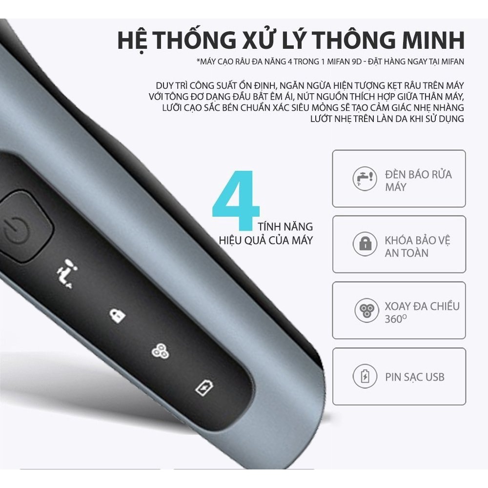 [MẪU MỚI] Máy Cạo Râu 9D Shaver 4in1 Kanabis Tặng Kèm 6 Phụ Kiện Cao Cấp - Máy Cạo Râu Chính Hãng Bảo Hành Lỗi 1 Đổi 1