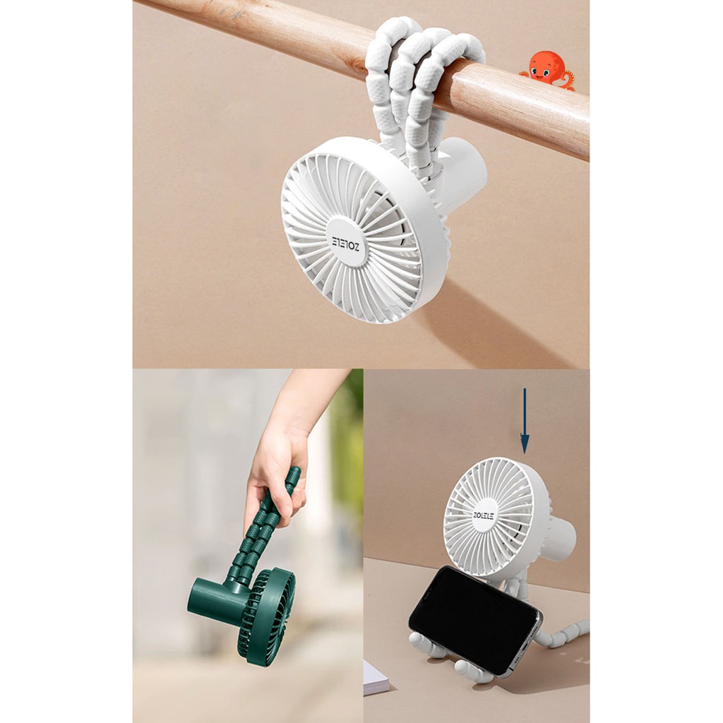 [Mua 179k giảm 10k] Quạt Sạc Cầm Tay Xiaomi Zolele quạt tích điện USB Handheld Mini Fans BH 6 Tháng