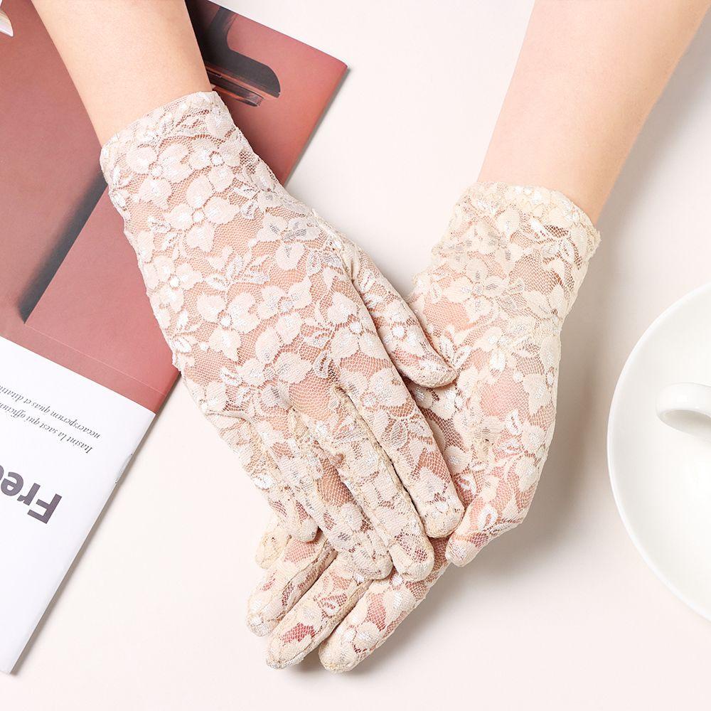 Găng Tay Lái Xe Phối Ren Chống Tia UV 1 Cho Nữ