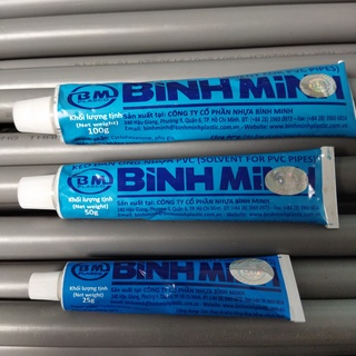 Keo dán ống nước bình minh tuýp 25gr - 50gr - 100gr | keo non dài 10m