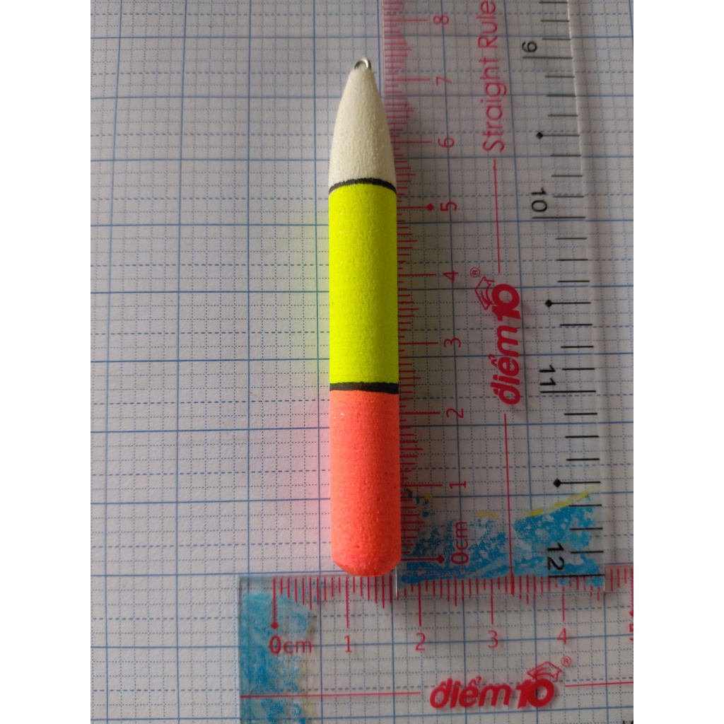 Phao mút câu cá 3 màu - Phao xốp câu cá 3 màu size 6cm , 7cm