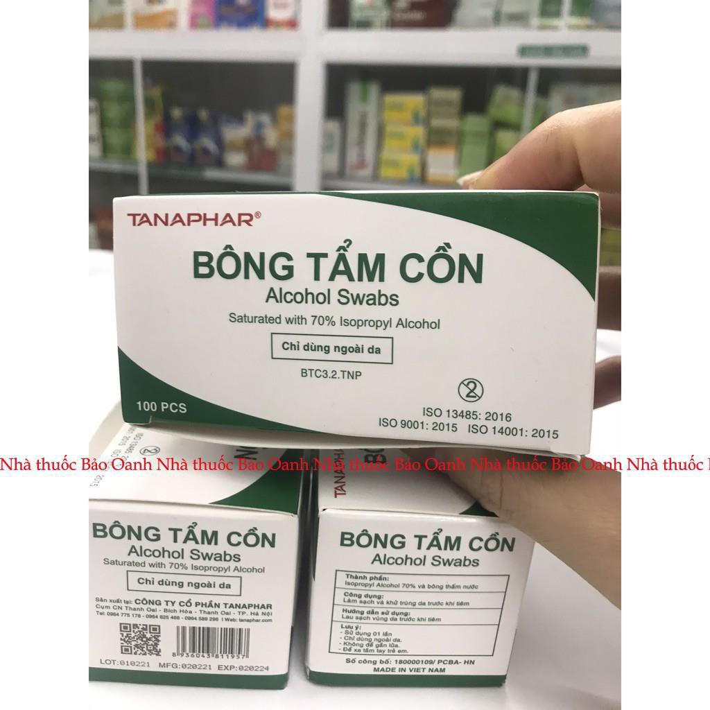 Bông tẩm cồn sát trùng TANAPHAR - Bông cồn khô