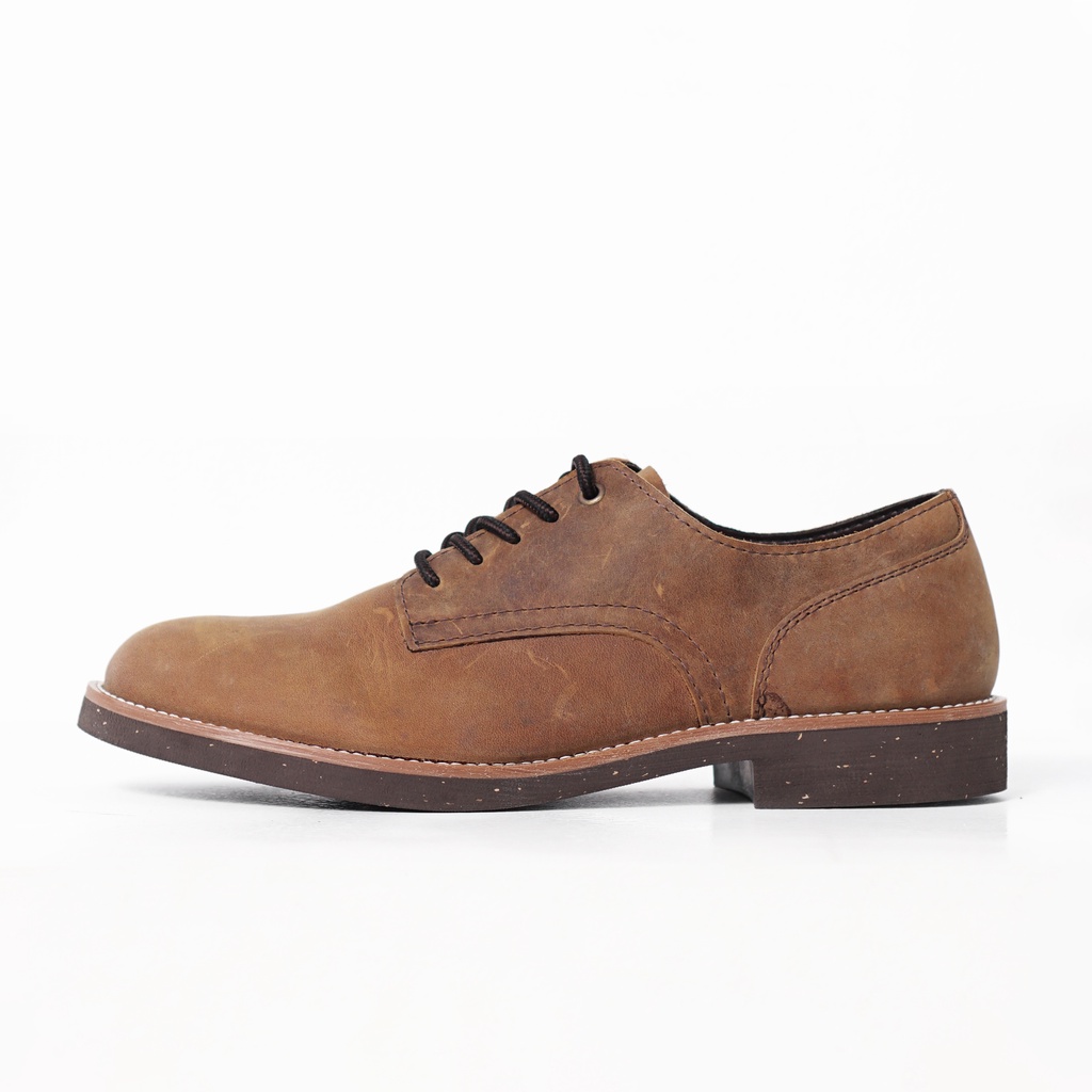 Giày nam da sáp màu nâu REDWING DERBY, giày da bò thật cổ điển TONKIN