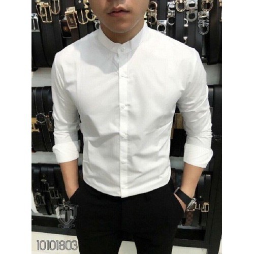 áo sơ mi nam trắng cổ tàu đổi mới sành điệu