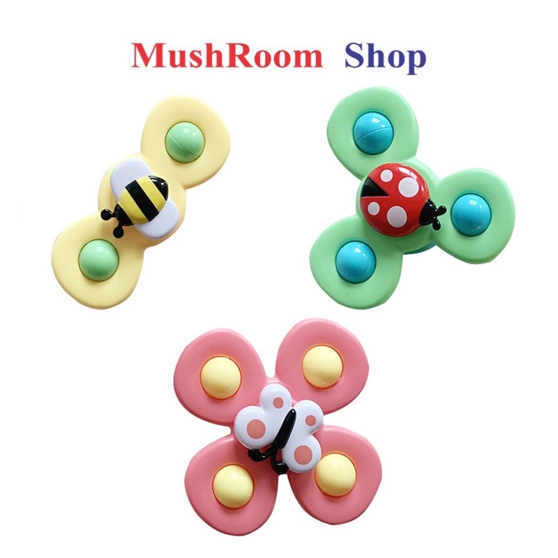 "Lô hàng nhanh" Đồ Chơi MushRoom Shop - Combo 3 Con Quay Fidget Spinner Kiểu Dáng Hoạt Hình Cho Bé