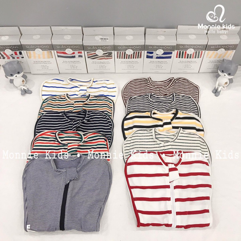 Quấn nhộng chũn cho bé COCOON size S/M/L, quấn nhộng ngủ cotton thoáng mát - Monnie Kids