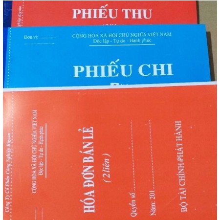 Phiếu thu, chi, hoá đơn 2 liên