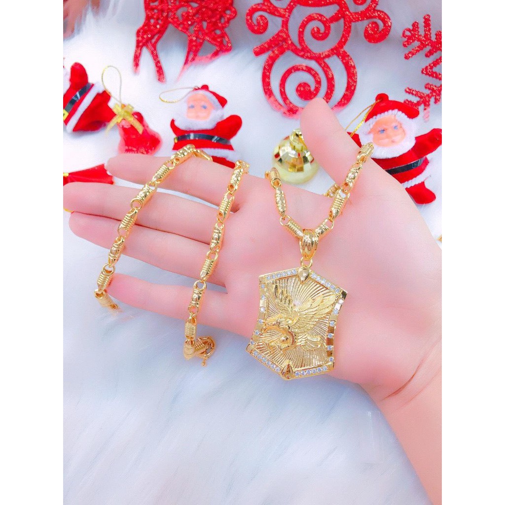 Dây Chuyền Nam Mạ Vàng 24K Mặt Đại Bàng