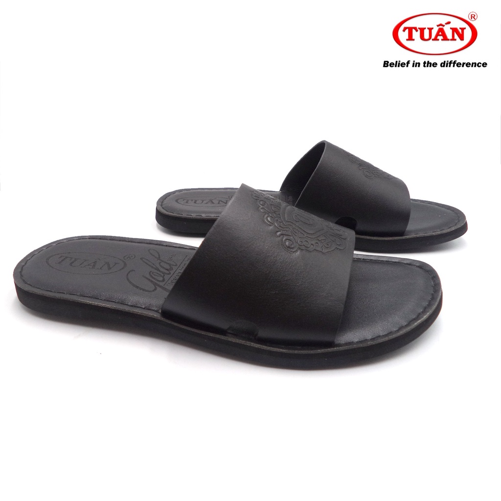 Dép da nam quai bảng ngang thương hiệu Tuấn DXHU-88D