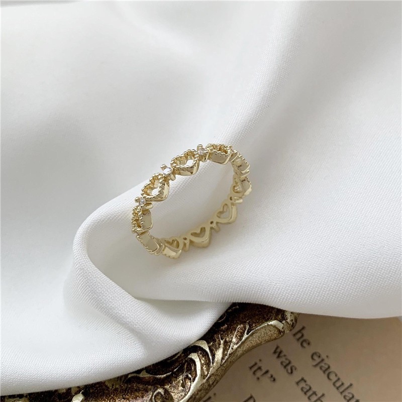 Nhẫn Nữ Chất Liệu Kim Loại Mặt Hình Trái Tim B0004