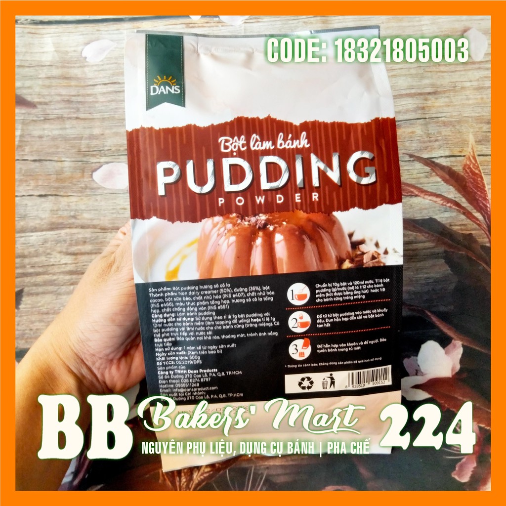 Bột làm bánh PUDDING vị Socola CHOCOLATE DANS - 500gr