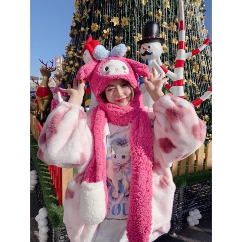 Mũ giữ ấm kuromi, cinnamoroll, melody siêu dễ thương
