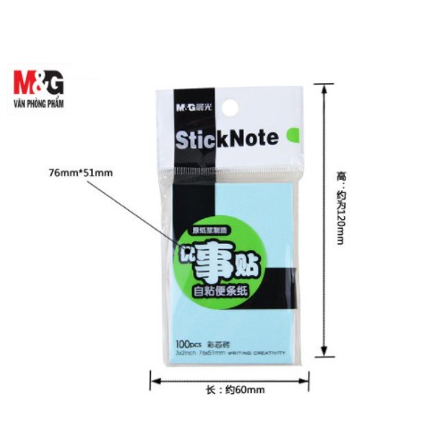 Giấy Note Nhiều Màu Sắc Note Công Việc/Lịch Sử Học Tập  M&amp;G - YS-09 76x51mm