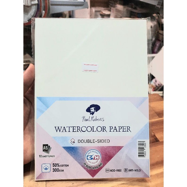 Giấy vẽ màu nước Paul Rubens,1 xấp 10 tờ, 300gsm, A5