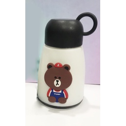Bình nước pastel gấu brown BSNI3 300ml giữ nhiệt thuỷ tinh bọc nhựa bình đựng sữa thỏ cony chai đựng súp vịt sally