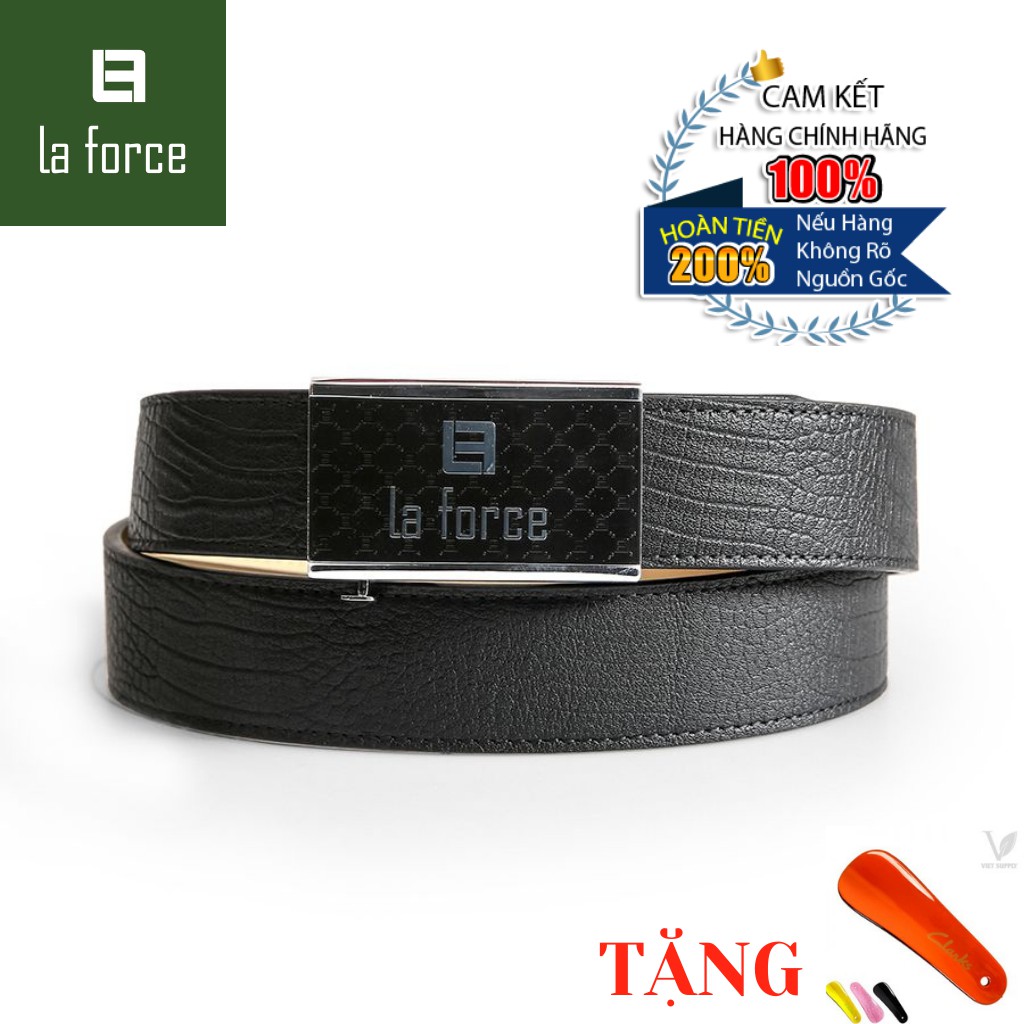 Dây Thắt Lưng Nam LAFORCE Mặt Khóa Trượt D890-06B Tặng Đón Gót Tiện Lợi