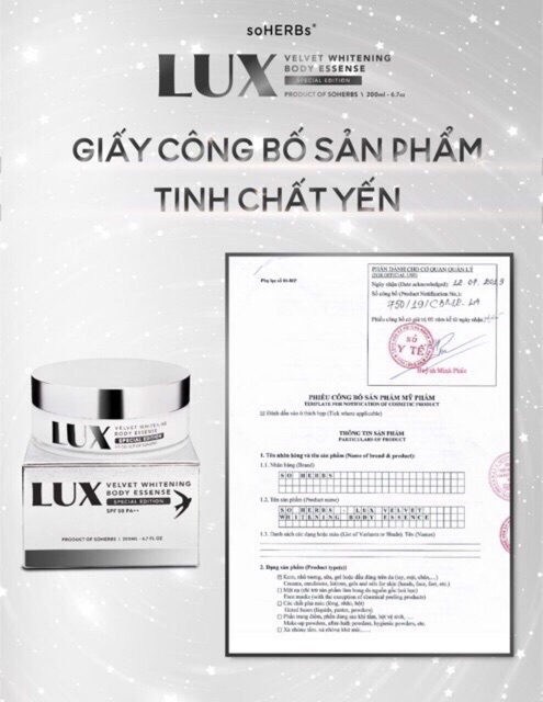 Kem dưỡng trắng da BODY LUX - Tinh chất yến tươi collagen