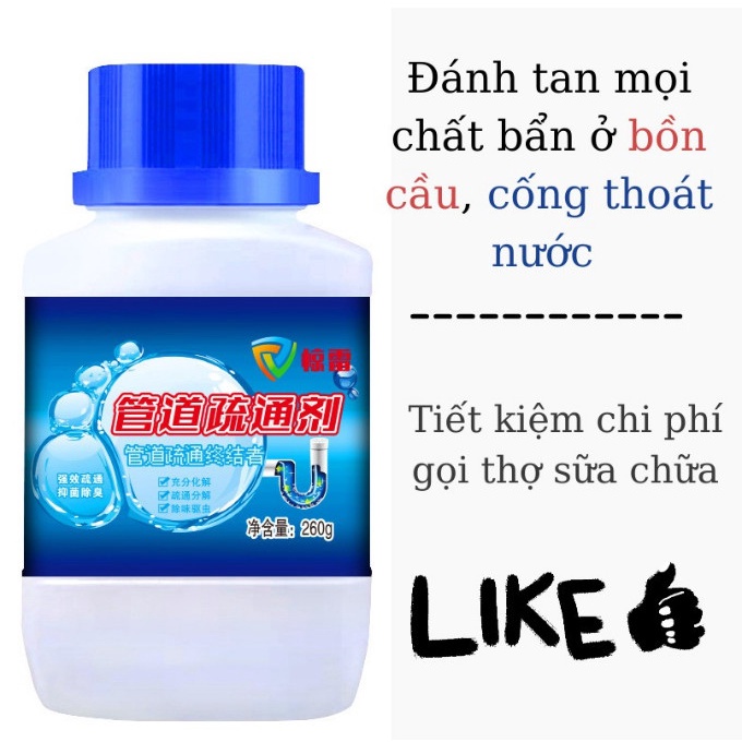 Bột Thông Tắc Cống Bồn Cầu Bồn Rửa Mặt Đường Ống