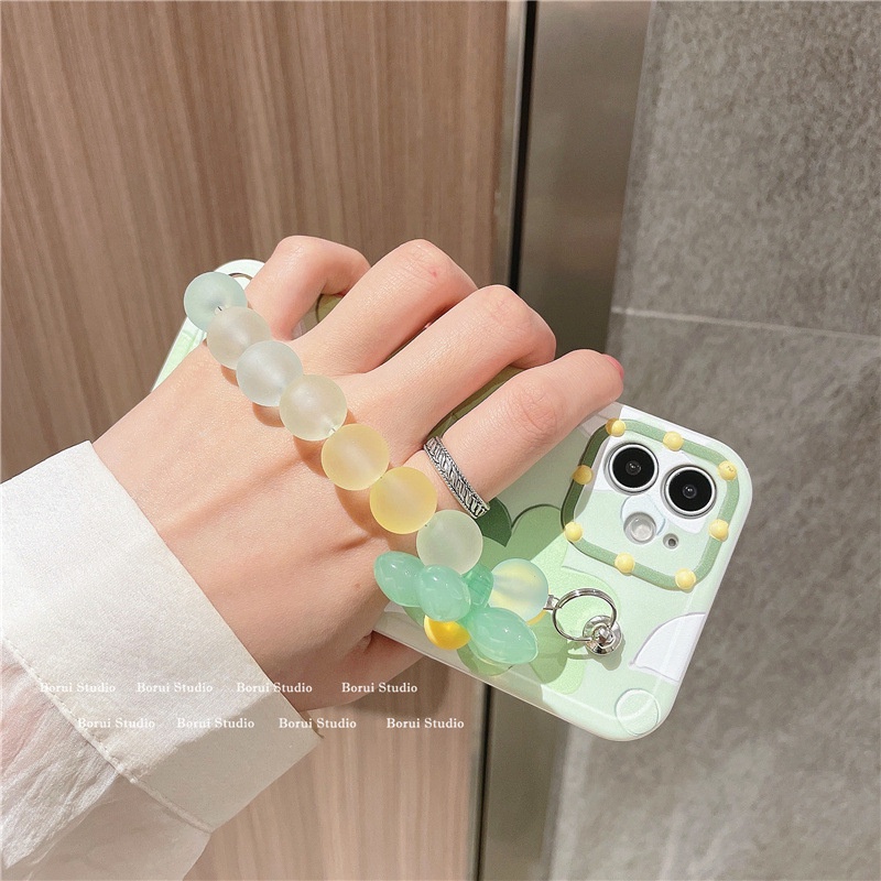 Ốp điện thoại silicon mềm họa tiết hoa có dây đeo cầm tay thích hợp cho Iphone 12Pro max 11 8p xs xr