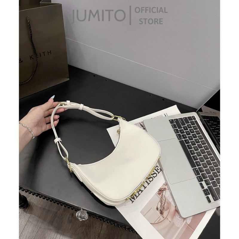 Túi xách nữ kẹp nách cầm tay da trơn Fend logo dập hot hit 2022 dày dặn JUMITO T1.050.TR