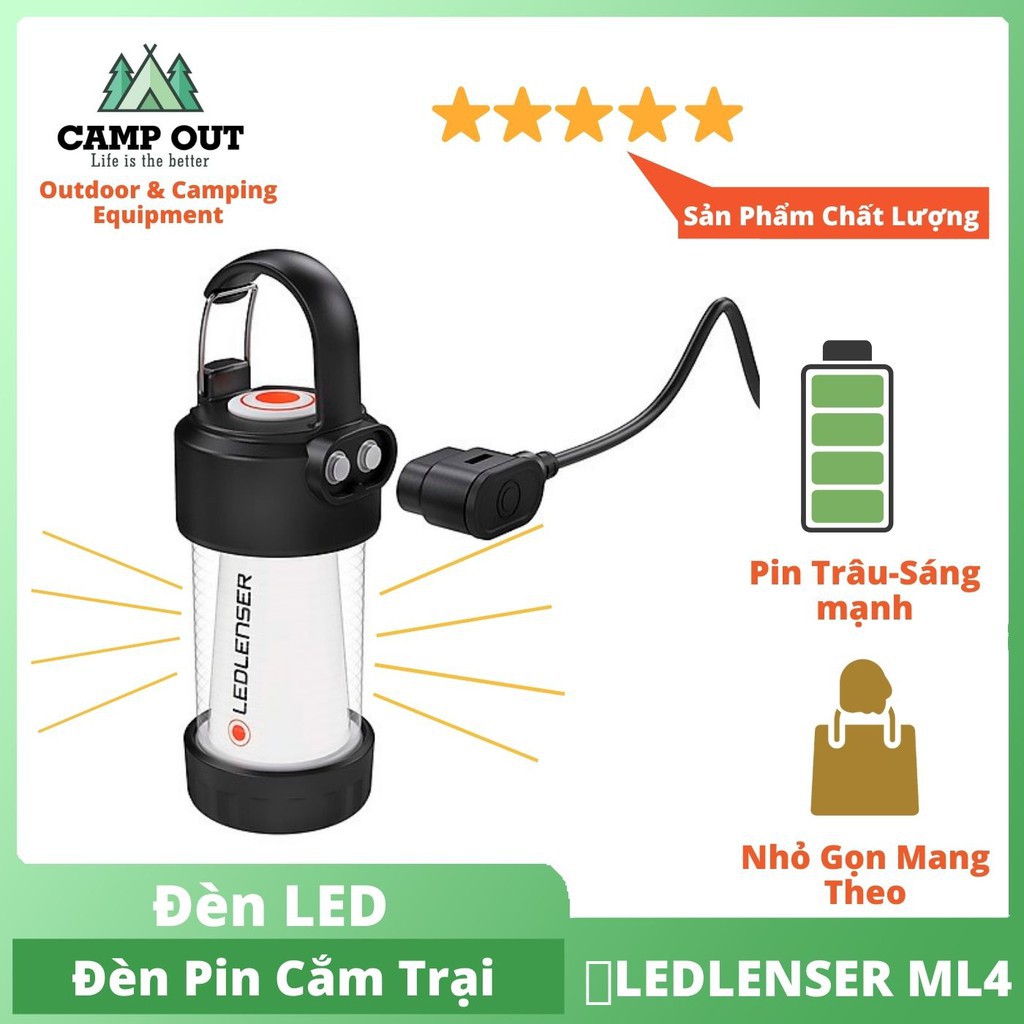 Đèn cắm trại Ledlenser campoutvn ML4 cắm trại du lịch đèn pin dã ngoại nhỏ sáng A022