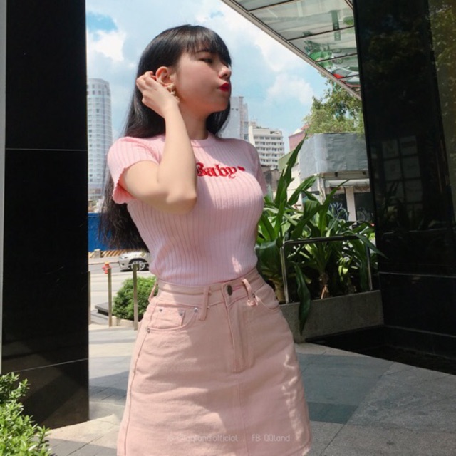 Chân váy denim ngắn dáng chữ A 4 màu