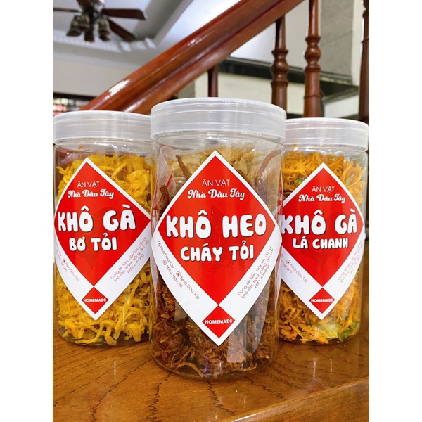 [COMBO 3 MÓN] 750G GR KHÔ HEO, KHÔ GÀ CHÁY TỎI, KHÔ GÀ LÁ CHANH Nhà Dâu Tây | BigBuy360 - bigbuy360.vn